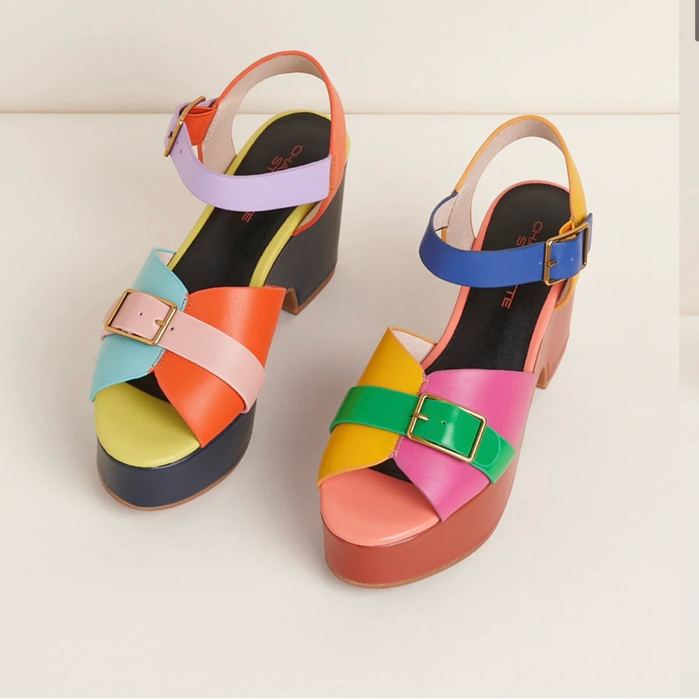 Charlotte Stone Raf Solimar Platform 3.5” Heels US Womens 7 like new